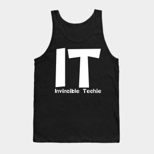 Invincible Techie White Text Tank Top